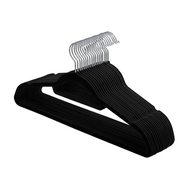 CaliCosy Set van 20 fluwelen zwarte hangers 2929468 large