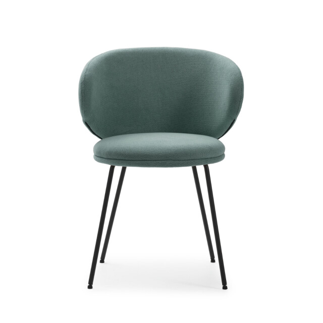 CaliCosy Set van 2 stoelen in stof met zwarte metalen poten l60 cm rush 3078761 large