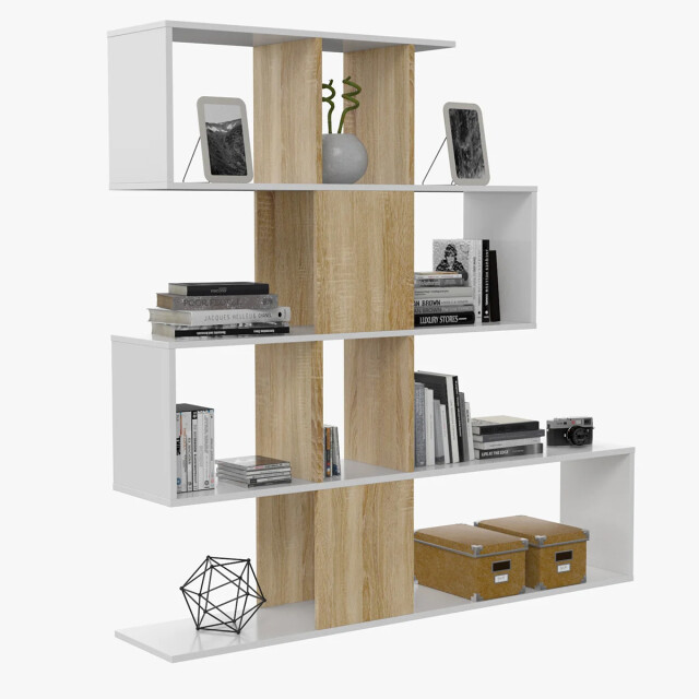 CaliCosy Libreria con 4 livelli e 11 scomparti di archiviazione h145 cm zigzag 2931949 large