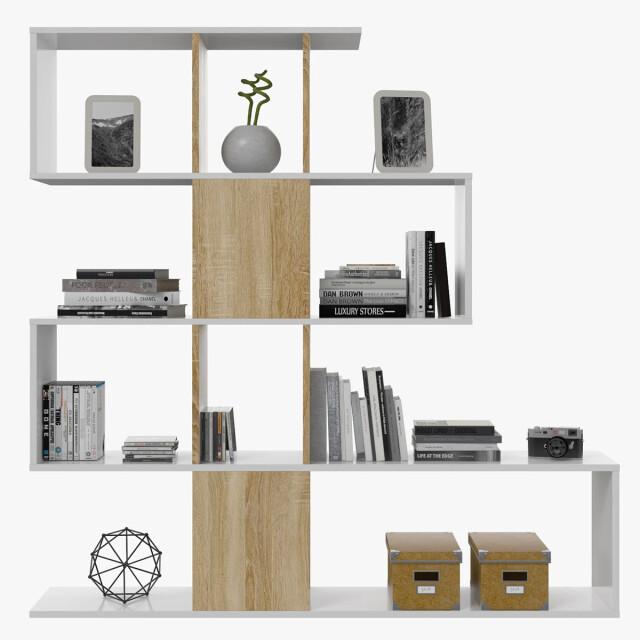 CaliCosy Libreria con 4 livelli e 11 scomparti di archiviazione h145 cm zigzag 2931949 large