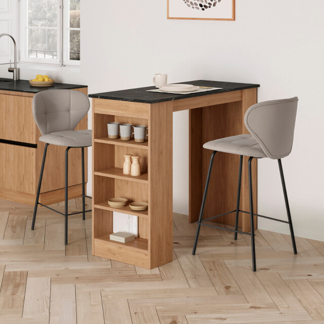 CaliCosy Set van 2 krukken met zwarte metalen poten h67 cm maura 3078781 large