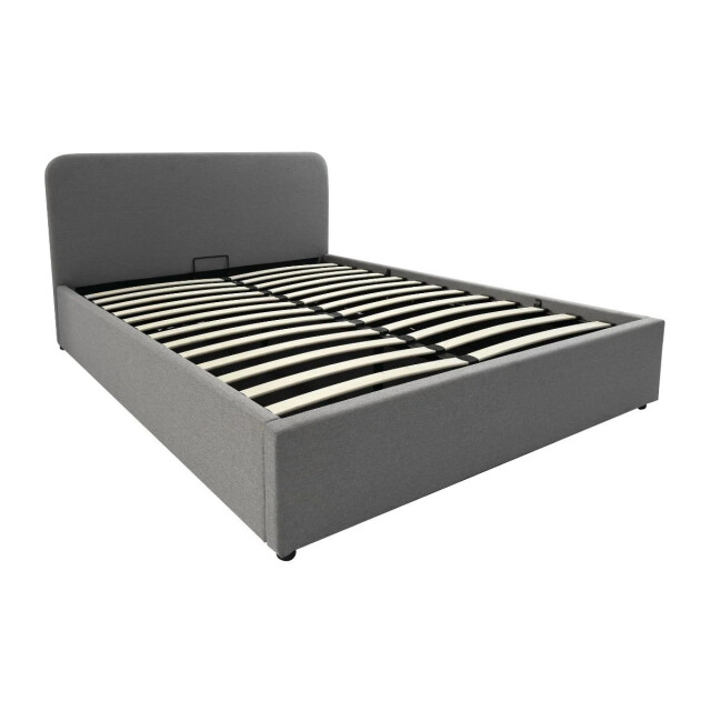 CaliCosy Opbergbed 140x190 cm met hoofdbord bekleed met grijze stof livy 2979228 large