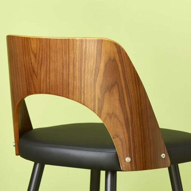 Signature Barkruk in zwart vinyl l45 cm austin 3061001 large