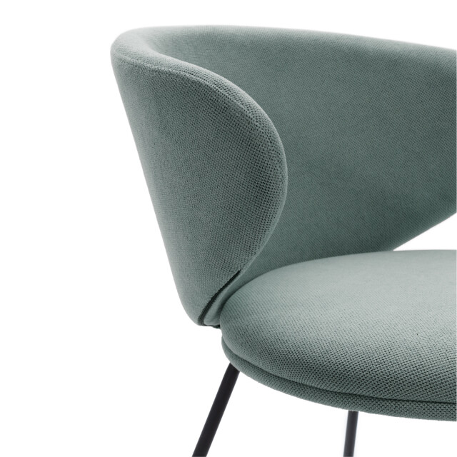 CaliCosy Set van 2 stoelen in stof met zwarte metalen poten l60 cm rush 3078761 large