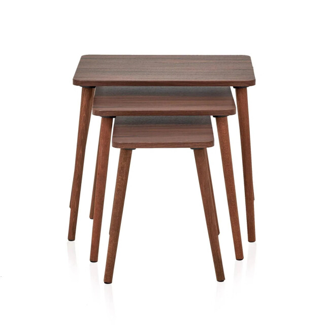 CaliCosy Set van 3 nestbare salontafels, walnoot decor l58 cm tuval 3061981 large
