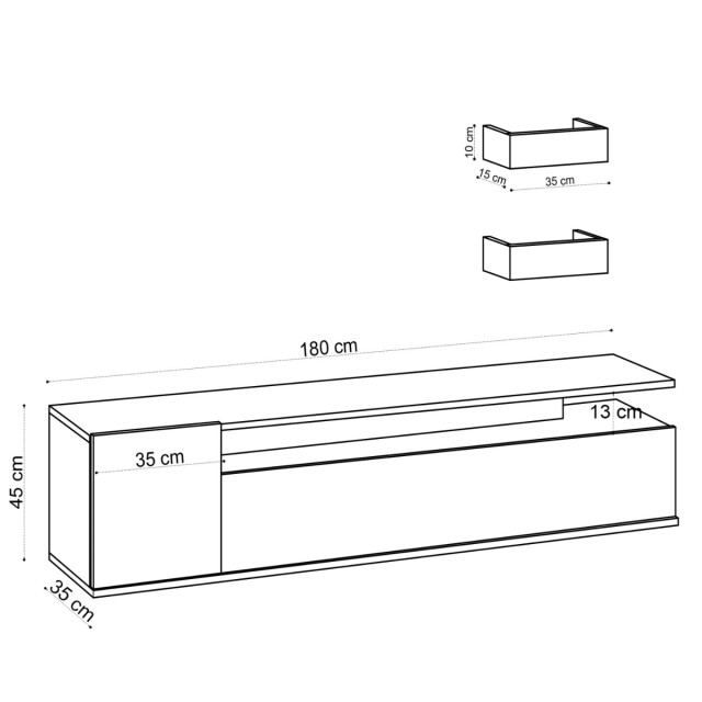 CaliCosy Tv-meubel in eikendecor l180 cm alika 3038924 large