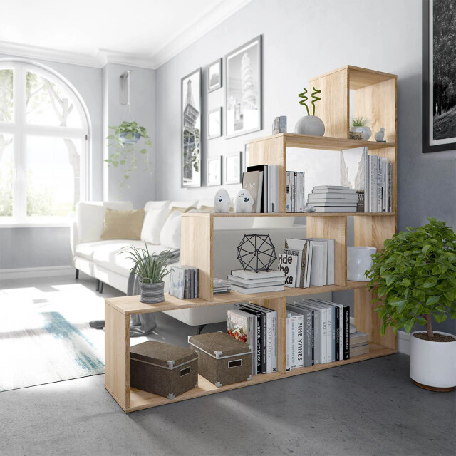 CaliCosy Trapvormige boekenkast met 6 vakken h145 cm klum 2936954 large