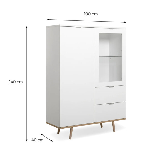 CaliCosy Hoge buffetkast 2 deuren 2 laden h140 cm copenhague 2930228 large