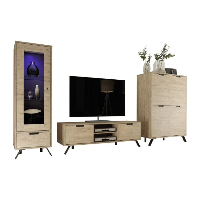CaliCosy Vitrine 1 deur in glas met 1 lade zonder verlichting h177 cm palma 2930128 large