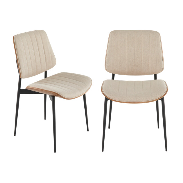 Signature Set van 2 stoelen in gewatteerde stof h82,5 cm giselle 3066916 large