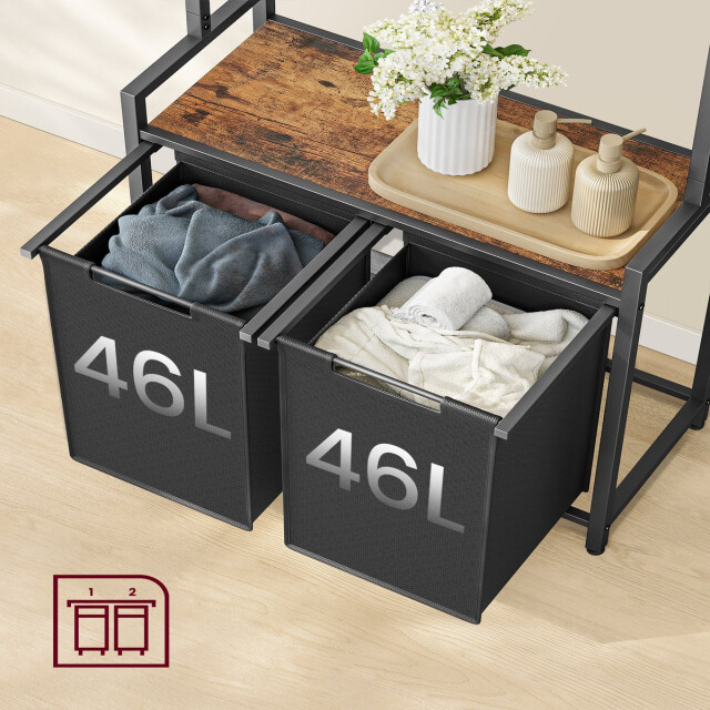 CaliCosy Opbergmeubel voor badkamer met geïntegreerde wasmand h175 cm 2937393 large