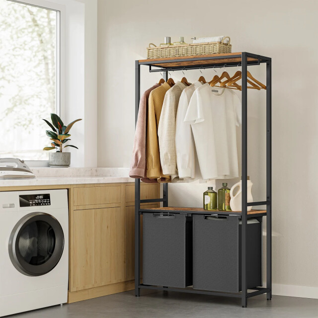 CaliCosy Opbergmeubel voor badkamer met geïntegreerde wasmand h175 cm 2937393 large