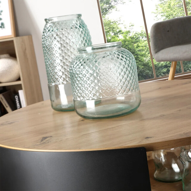 CaliCosy Table basse ronde 2 niveaux flancs métal noir 3042280 large
