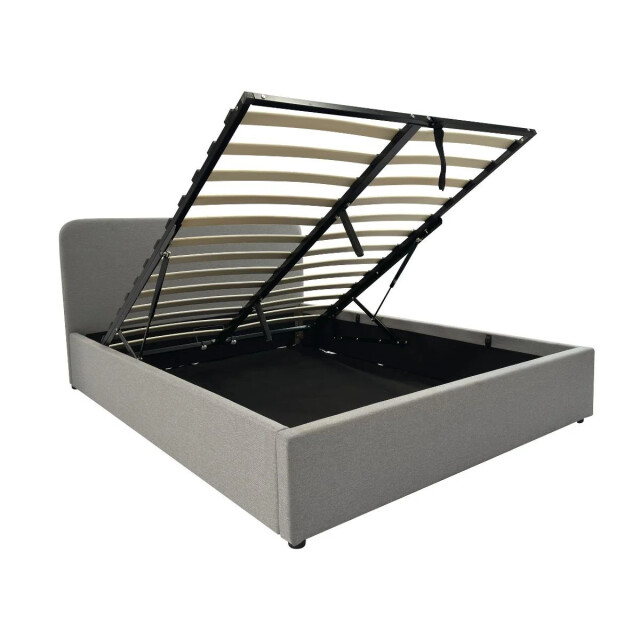 CaliCosy Opbergbed 140x190 cm met hoofdbord bekleed met grijze stof livy 2979228 large
