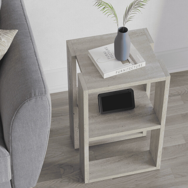 CaliCosy Nachtkastje met 2 planken, travertin decor h55 cm lonie 3061340 large