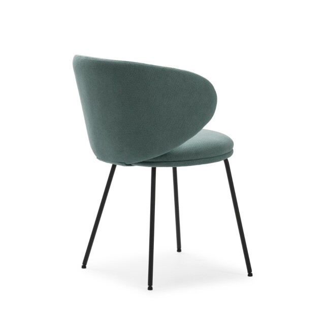 CaliCosy Set van 2 stoelen in stof met zwarte metalen poten l60 cm rush 3078761 large