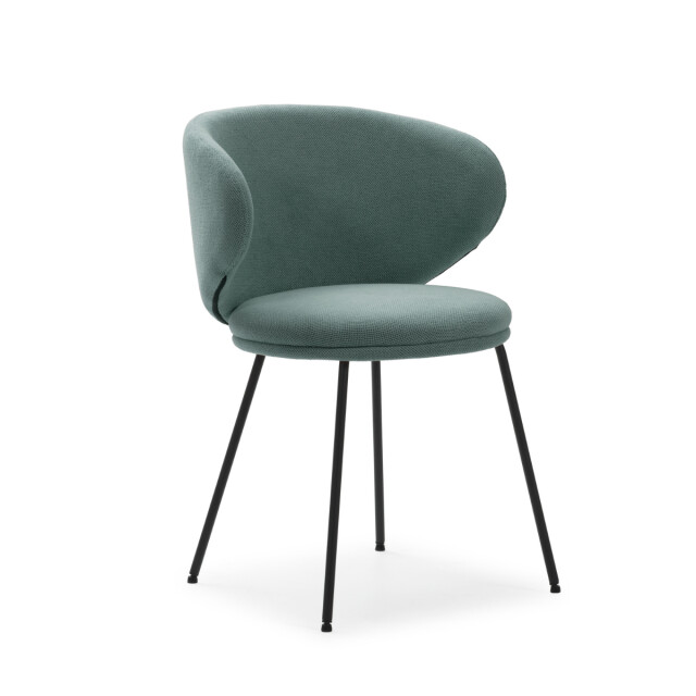 CaliCosy Set van 2 stoelen in stof met zwarte metalen poten l60 cm rush 3078761 large