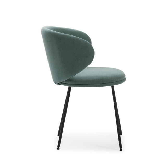 CaliCosy Set van 2 stoelen in stof met zwarte metalen poten l60 cm rush 3078761 large