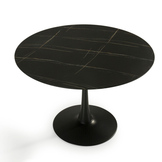 CaliCosy Ronde tafel met glazen blad in marmerlook l110 cm ada 3078865 large