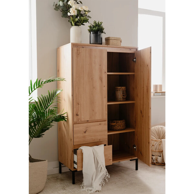 CaliCosy Hoge buffetkast 2 deuren 2 laden en 2 planken h139 cm plock 2930168 large