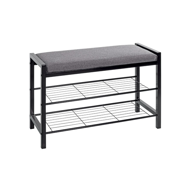 CaliCosy Bank van zwart metaal met grijze stof l75 cm 2951181 large