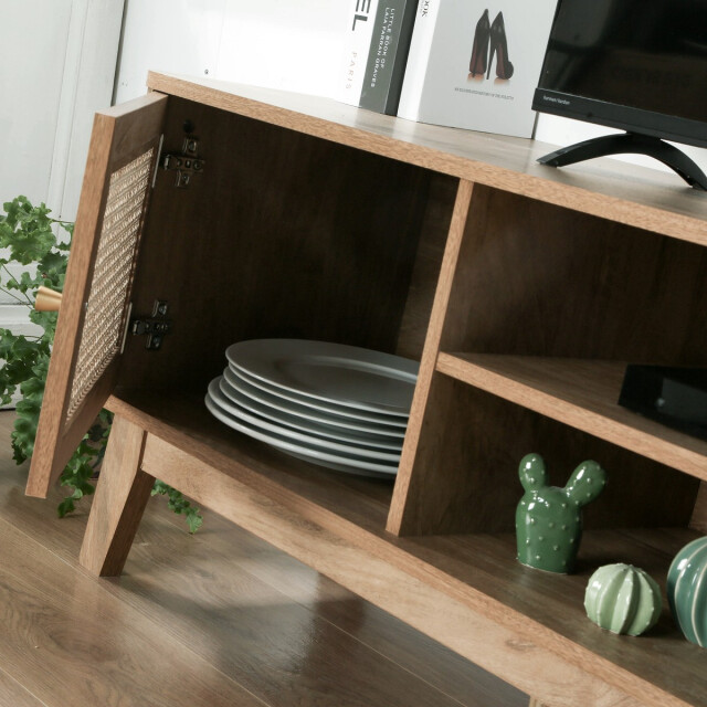 CaliCosy Tv-meubel 2 deuren in rotanvlechtwerk l140 cm palmo 2948139 large