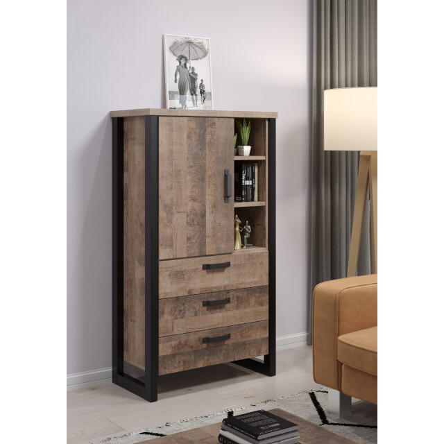 CaliCosy Hoog dressoir met 1 deur, 3 lades en 3 open vakken l87 cm emile 3042319 large