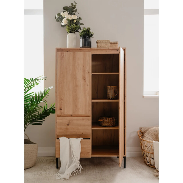 CaliCosy Hoge buffetkast 2 deuren 2 laden en 2 planken h139 cm plock 2930168 large