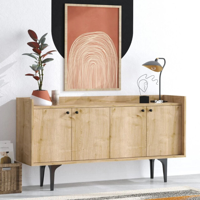CaliCosy Buffet 4 deuren eiken decor saffier l150 cm navi 2930407 large
