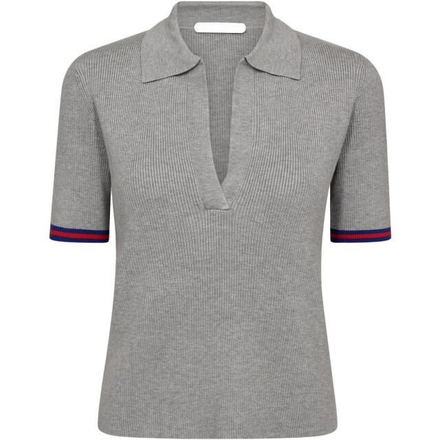 Co'Couture Balincc polo hole knit tee light grey 32185-138 large