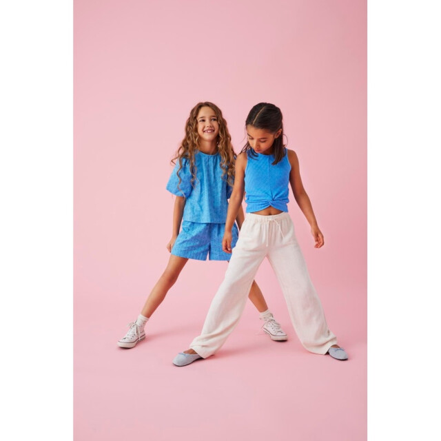 Only Zomer short meisjes embroidery - kogmargot 15345885 - Azure Blue EMB- DTM - Kogmargot large