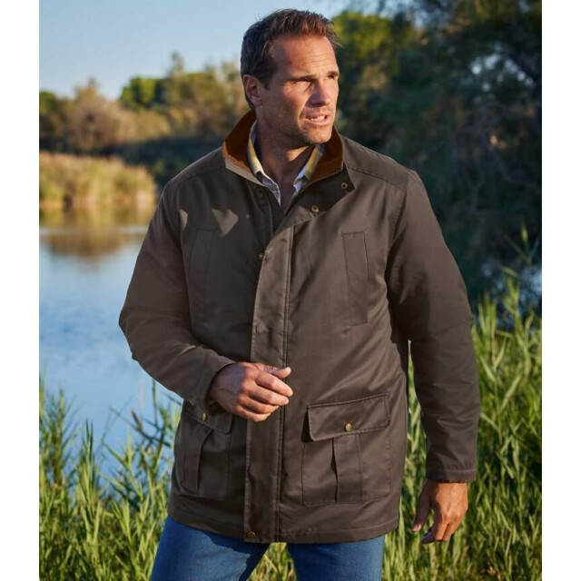 Atlas For Men Faux suede parka heren UTAF2026_darkbrown large
