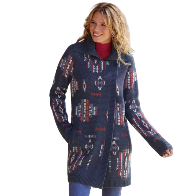 Atlas for Women Gebreide jas met patroon dames UTAF998_navy large
