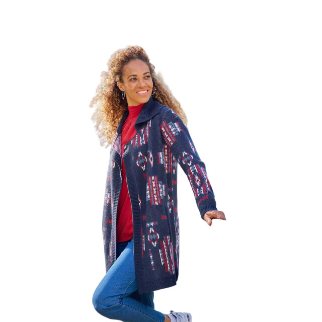 Atlas for Women Gebreide jas met patroon dames UTAF998_navy large