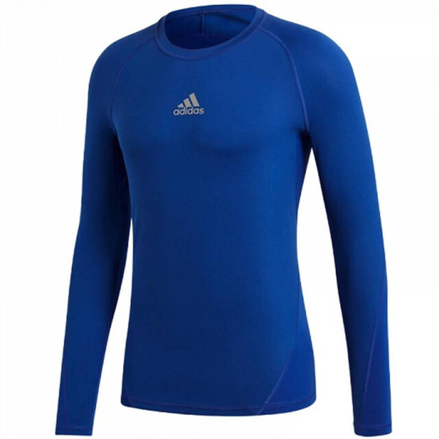 Adidas Kinder/kids alphaskin thermische sport base layer top met lange mouwen UTMR78428_blue large