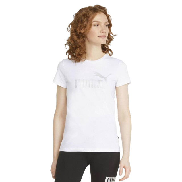 Puma Dames essentials metallic logo t-shirt UTMR2155_white large