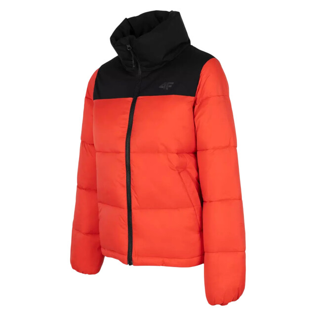 4F Dames h4z22 kudp014 gewatteerd jack met kleurblok UTMR2021_blackorange large
