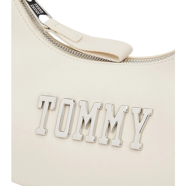 Tommy Hilfiger Tas dames Tommy Hilfiger Off-white Schouder Tas Met Metalen Logo large