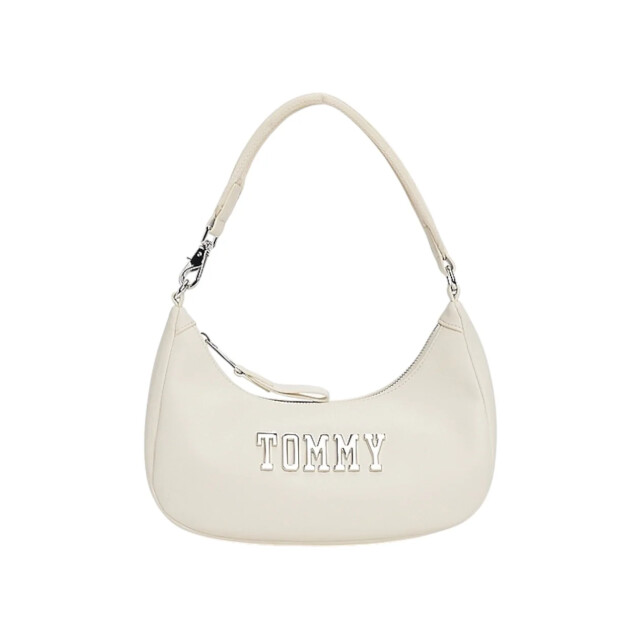 Tommy Hilfiger Tas dames Tommy Hilfiger Off-white Schouder Tas Met Metalen Logo large