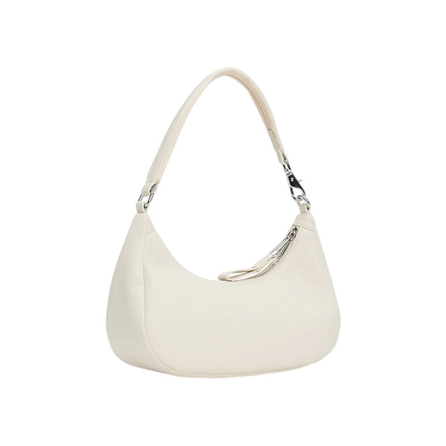 Tommy Hilfiger Tas dames Tommy Hilfiger Off-white Schouder Tas Met Metalen Logo large