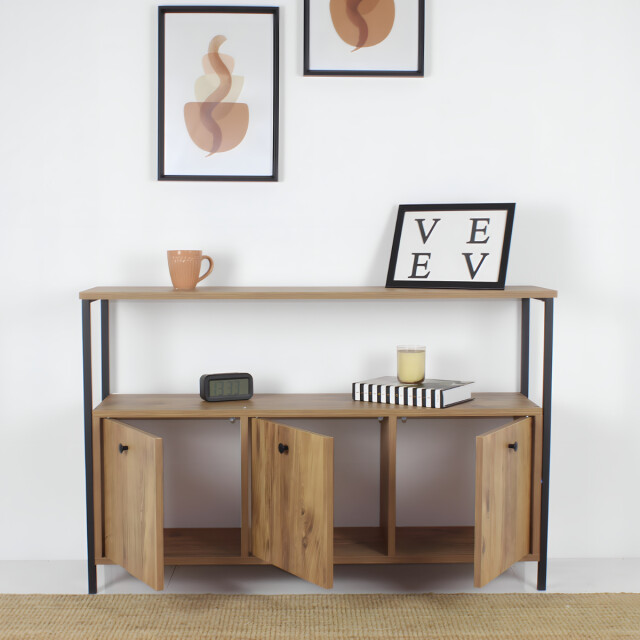 CaliCosy Buffet 3 deuren walnoot decor l120 cm nero 2930418 large