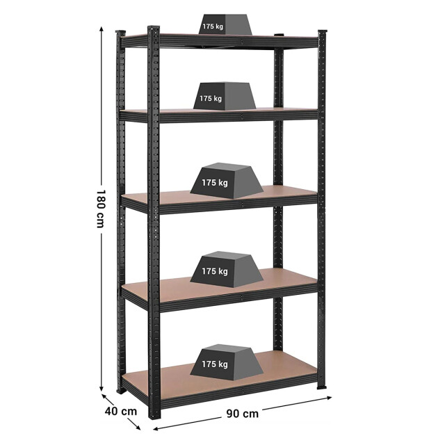 CaliCosy Industriële 5-niveaus modulaire plank als bureau l90 x h180 cm 2929998 large