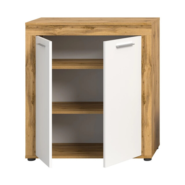 CaliCosy Eiken wit en wotan 2-deurs dressoir l80 cm aosta 2951192 large