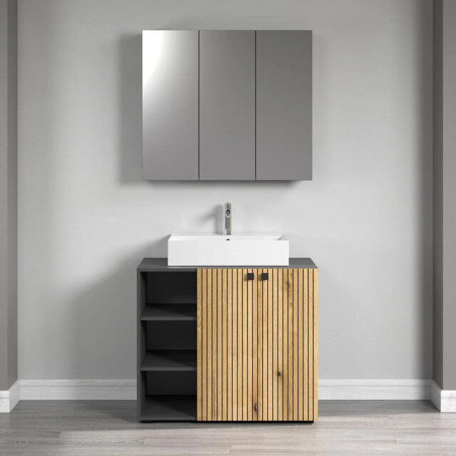 CaliCosy Badkamerkast met spiegel en 3 deuren l90 cm purebliss 3044870 large