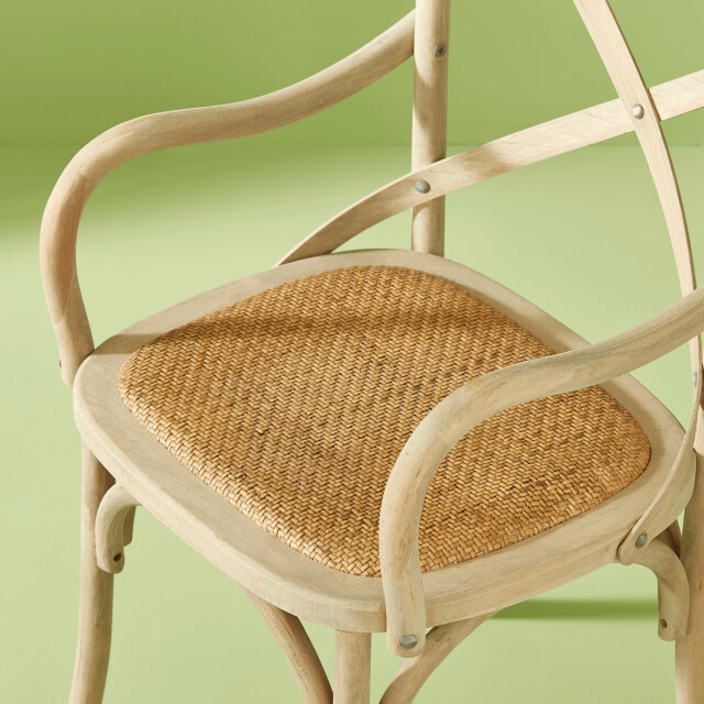 CaliCosy Set van 2 bridge fauteuils van massief hout en webbing l62 cm bistrot 3018351 large