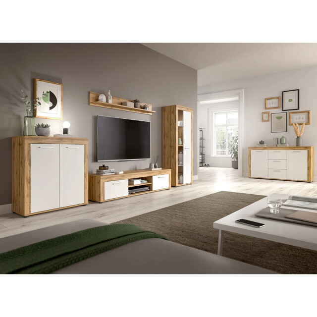 CaliCosy Eiken wit en wotan 2-deurs dressoir l80 cm aosta 2951192 large