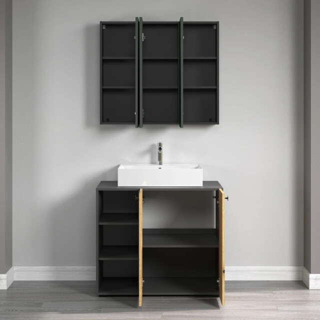 CaliCosy Badkamerkast met spiegel en 3 deuren l90 cm purebliss 3044870 large