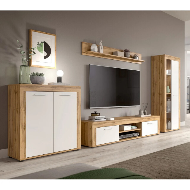 CaliCosy Eiken wit en wotan 2-deurs dressoir l80 cm aosta 2951192 large