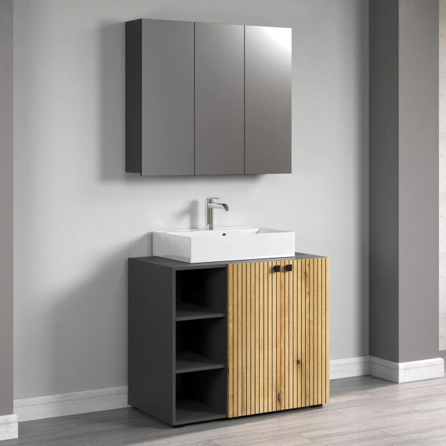 CaliCosy Badkamerkast met spiegel en 3 deuren l90 cm purebliss 3044870 large