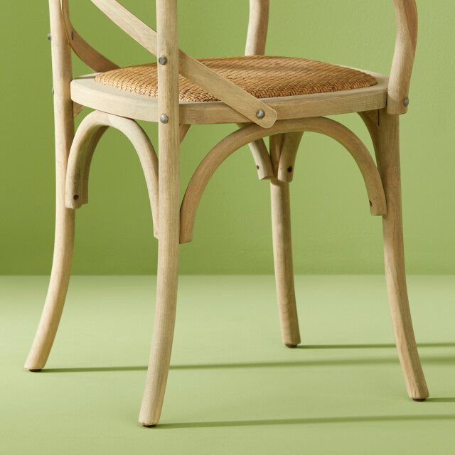 CaliCosy Set van 2 bridge fauteuils van massief hout en webbing l62 cm bistrot 3018351 large